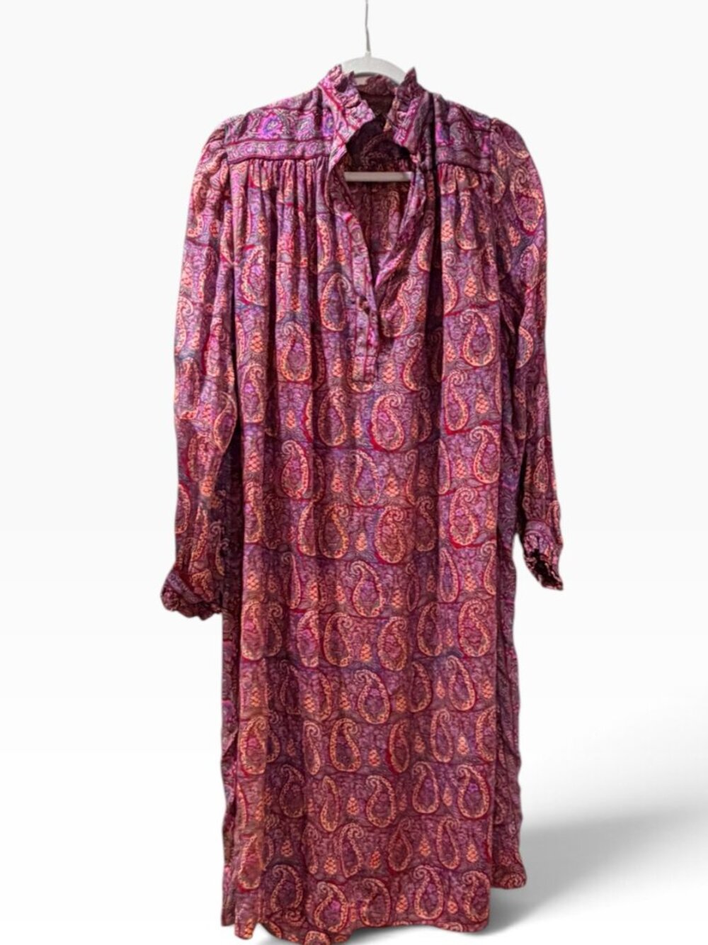 Vintage Silk Midi Dress Women's Size L Large